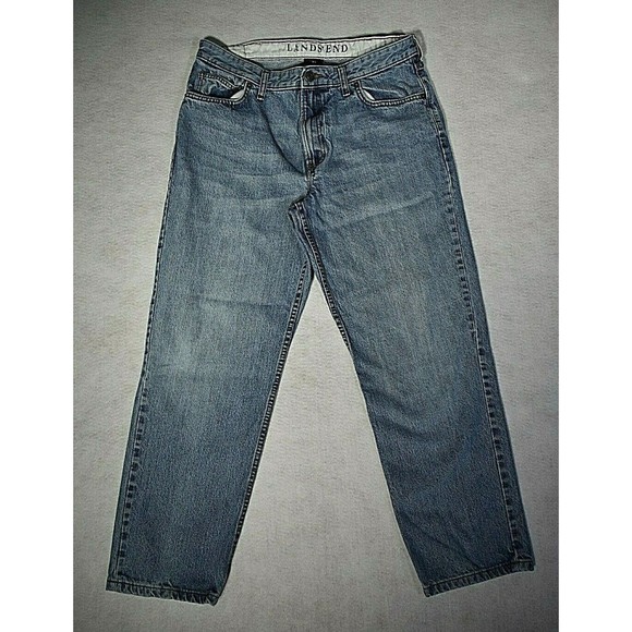 Lands' End Traditional Fit Men's Jeans Medium Wash Size 35 - Picture 2 of 8